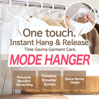 MODE HANGER: One-Push Instant Release & Garment Care Hanger