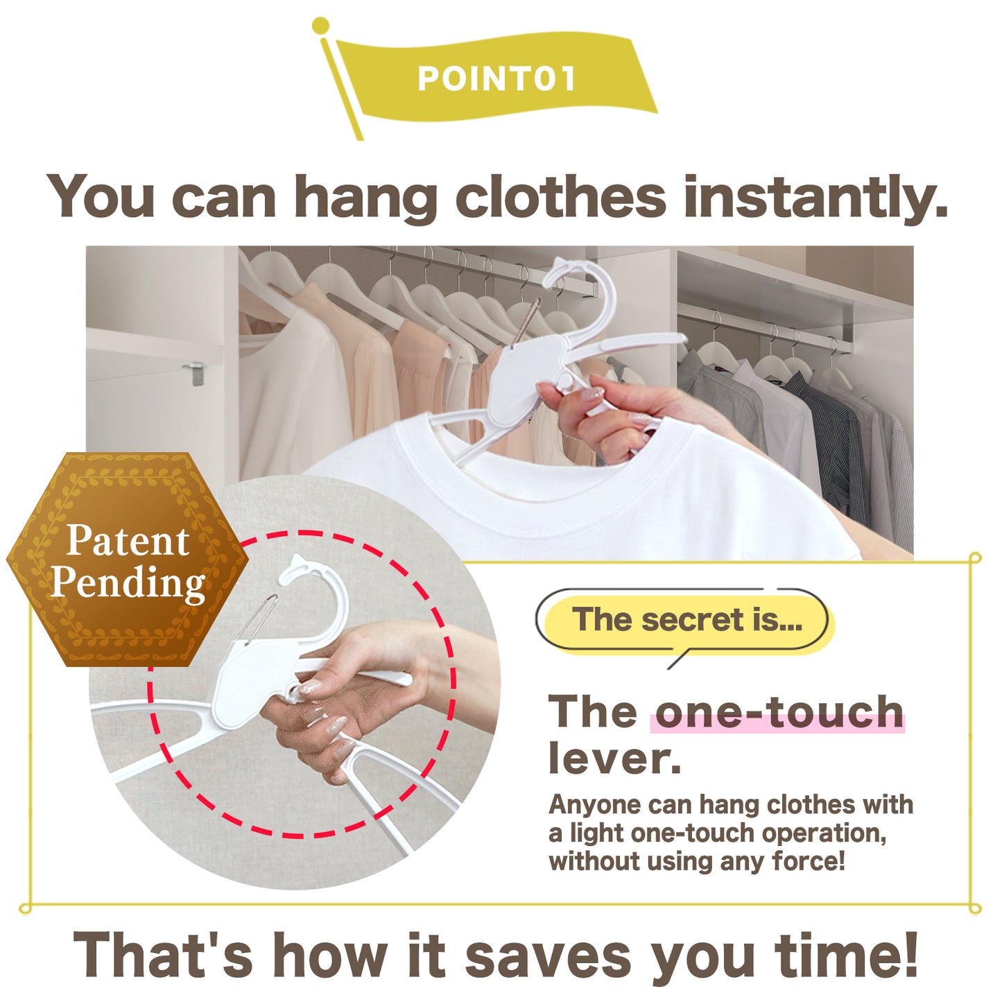 MODE HANGER: One-Push Instant Release & Garment Care Hanger